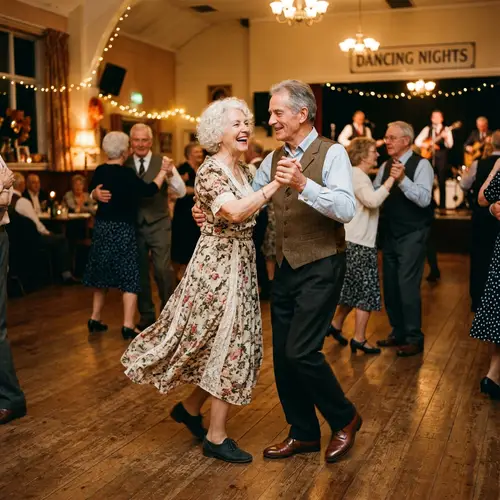 Elegant Senior Couple Dancing in Old Style