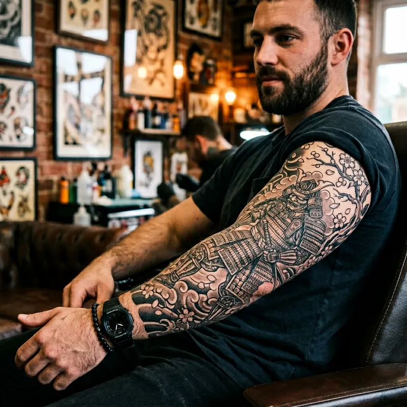 Unique Samurai Tattoo Designs for Forearm