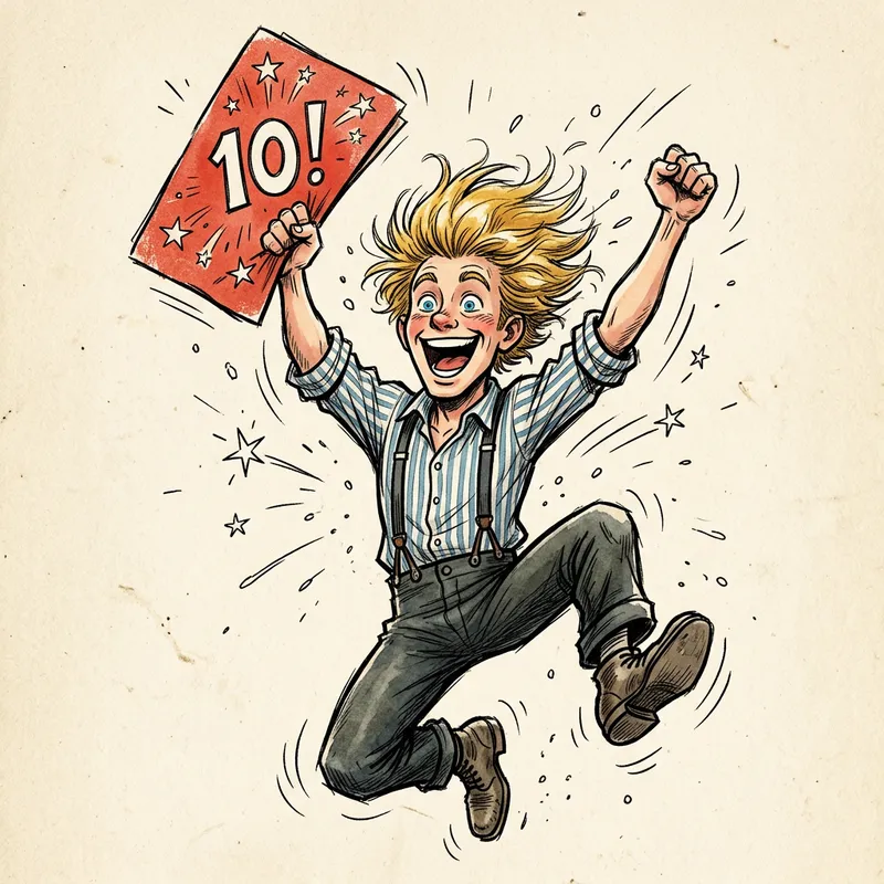 Cheerful Young Man Celebrating with Red Card