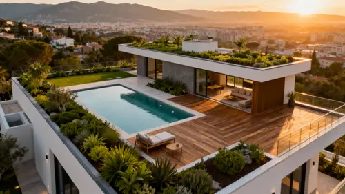 Luxury Villa Rooftop View with Infinity Pool