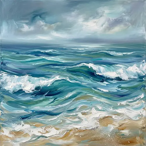 Abstract Ocean Waves Art - Tranquil Seascape