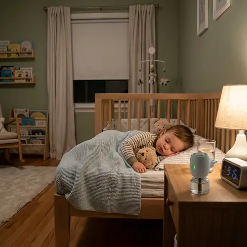 Peaceful Toddler Sleeping Protected from Mosquitoes