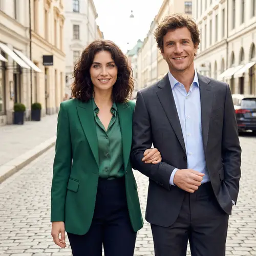 Stylish Couple Portrait: Black & Brown Hair