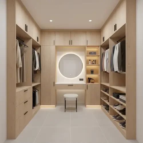 Stylish U-Shaped Wardrobe Design for Bedrooms