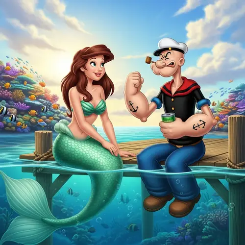 Mermaid Meets Popeye: A Magical Encounter