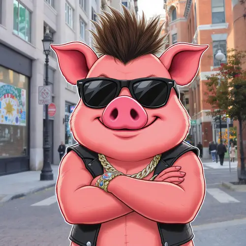 Funny Punk Pig Mascot – Urban Meme Style