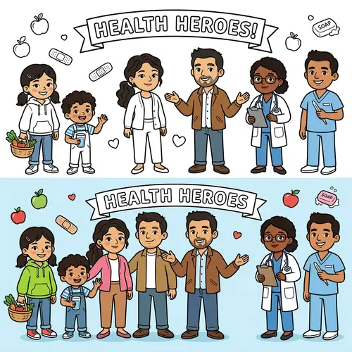 Cartoon Characters for Kids' Medical Education Series