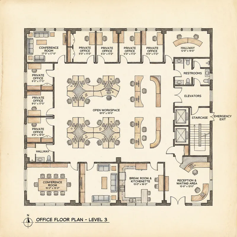 Intricate Office Floor Plan Design Ideas
