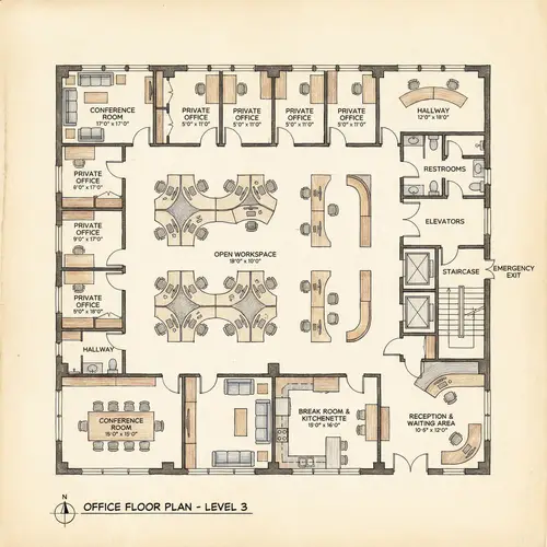 Intricate Office Floor Plan Design Ideas