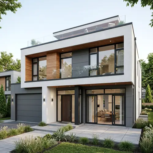 Modern 14x16m House Facade Design