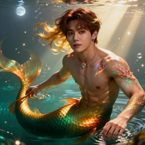 BTS Kim Taehyung: Celestial Merman Portrait