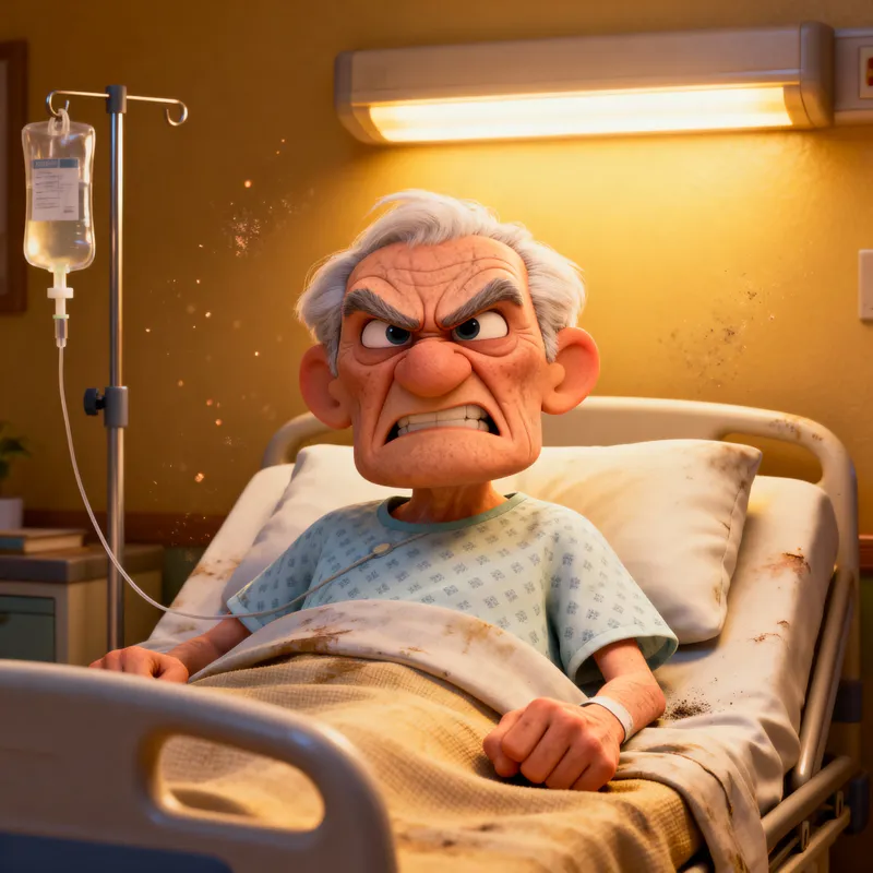 Angry Old Man in 3D Pixar-Style Animation