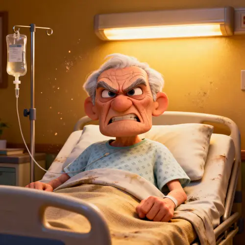 Angry Old Man in 3D Pixar-Style Animation