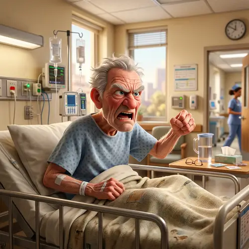 Angry Old Man in 3D Pixar-Style Animation