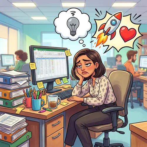 Vibrant Cartoon Office Scene Illustration
