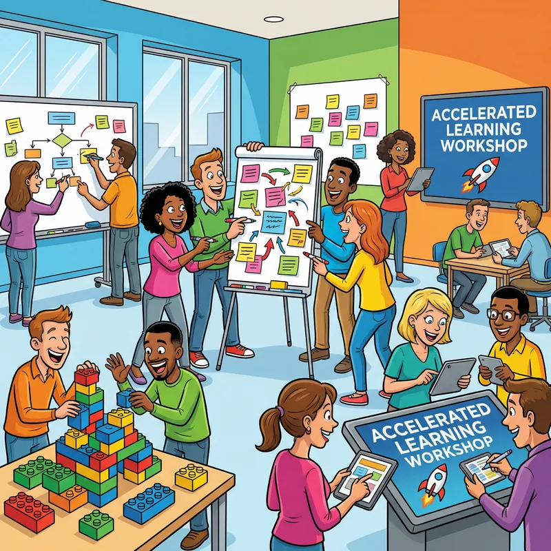 Vibrant Accelerated Learning Workshop Illustration Vibrant Accelerated Learning Workshop Illustration