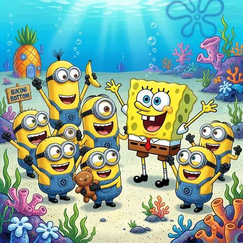 Despicable Me Minions & Spongebob Character Fun