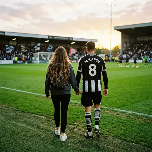 Young Casual Girl & Football Player: Dynamic Duo