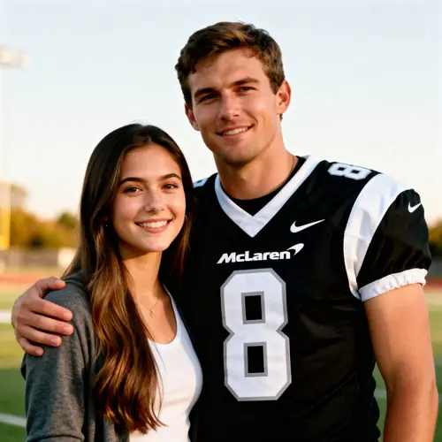 Young Casual Girl & Football Player: Dynamic Duo