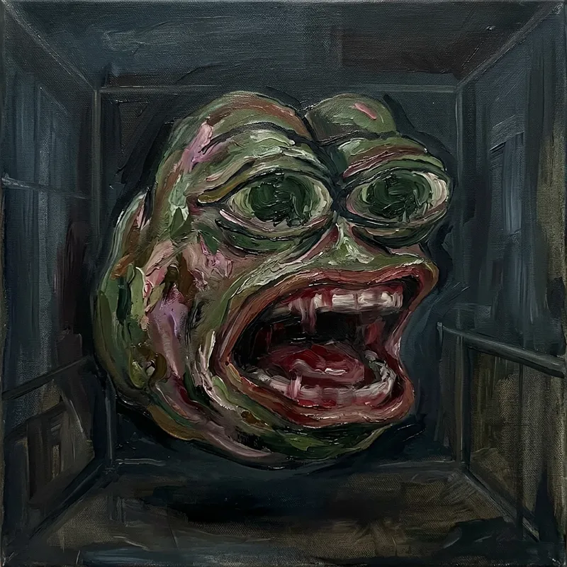 Nightmarish Pepe the Frog Art Inspired by Bacon