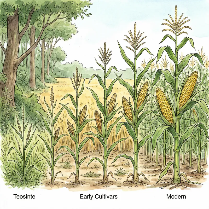 Evolution of Maize: From Wild Teosinte to Modern Corn Varieties