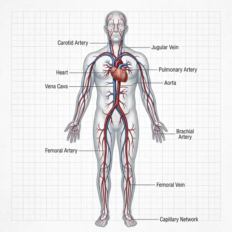 Human Body Illustration Focused on Heart Anatomy Human Body Illustration Focused on Heart Anatomy