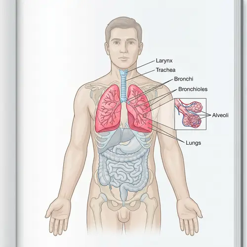 Human Body Illustration Focused on Lungs