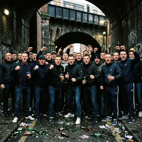 Football Hooligans: A Chaotic Scene Unfolds