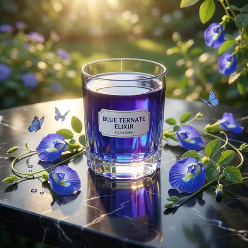 Elegant Blue Ternate Juice Label Design