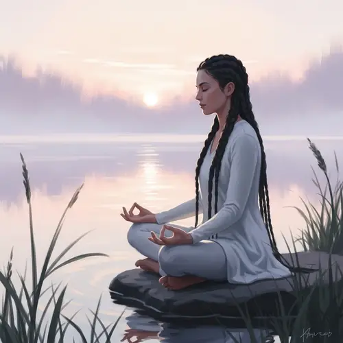 Tranquil Lake Meditation Art Inspired by Monet