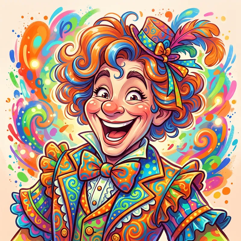 Vibrant Whimsical Caricature Art