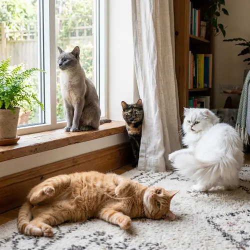 Charming Cat Poses | Adorable Tabby, Siamese, Persian & Tortoiseshell Cats