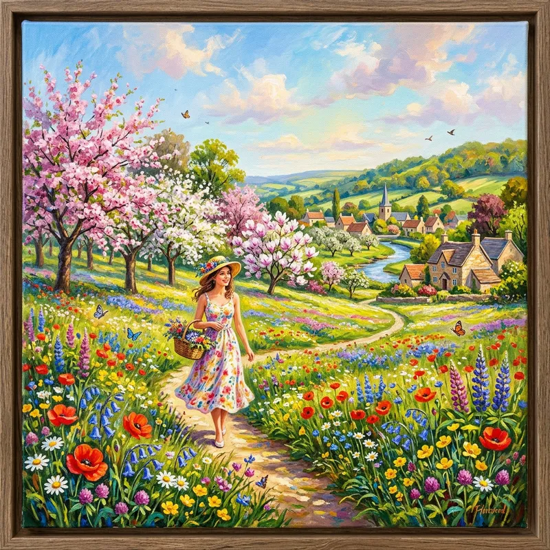 Vivid Spring Theme Art Painting