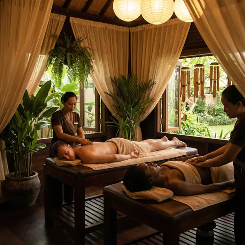 Wellness Retreat: Serene Spa Environment for Relaxing Couples Massage