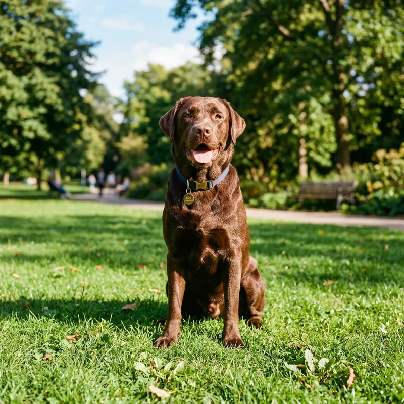 Adorable Labrador Retriever in Sunny Park