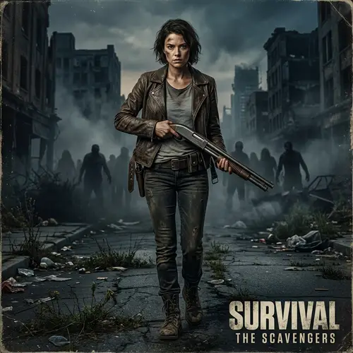Intense Female Zombie Apocalypse Survivor Poster