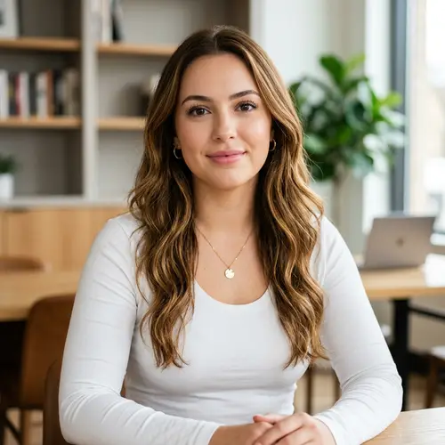 Elegant Girl with Warm Brown Hair and Natural Beauty