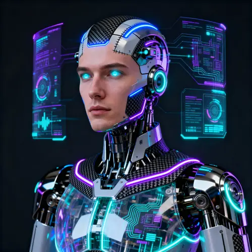 Cyberpunk Android Head & Torso - Photorealistic Art