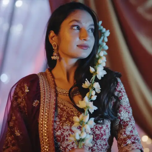 Stunning Indian Bride Portrait in Red & Gold