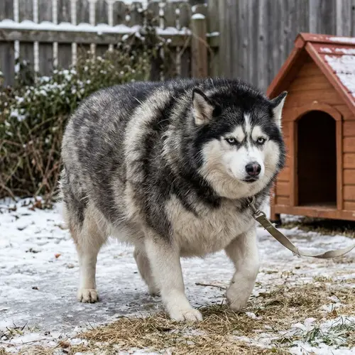 Inflated Siberian Husky - Absurdly Comedic Wildlife Encounter