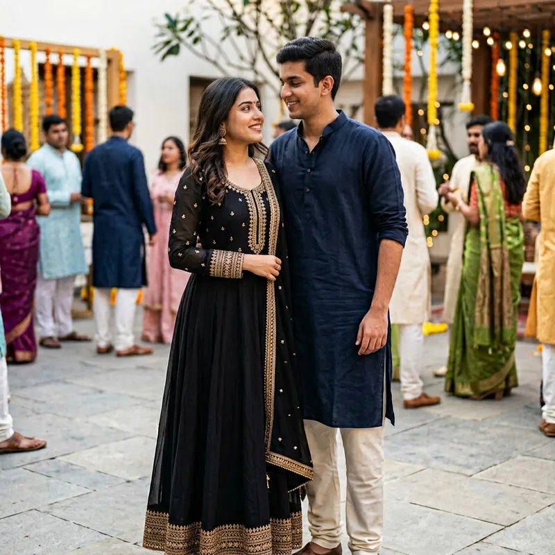 Beautiful Girl in Traditional Black Dress Beautiful Girl in Traditional Black Dress