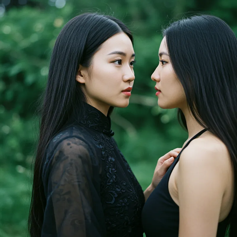 Beautiful Girl in Traditional Black Dress