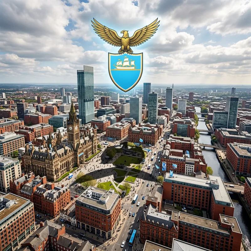 Manchester City FC Soaring Over City Centre