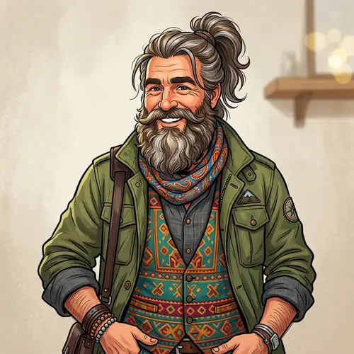 Captivating Man Illustration with Vibrant Colors