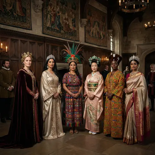 Diverse Queens in Majestic Halls - Cultural Representation