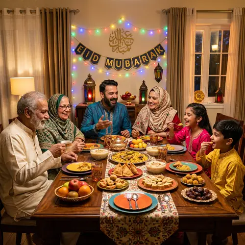 Celebrate Eid al-Fitr with Family - Joyful Gathering