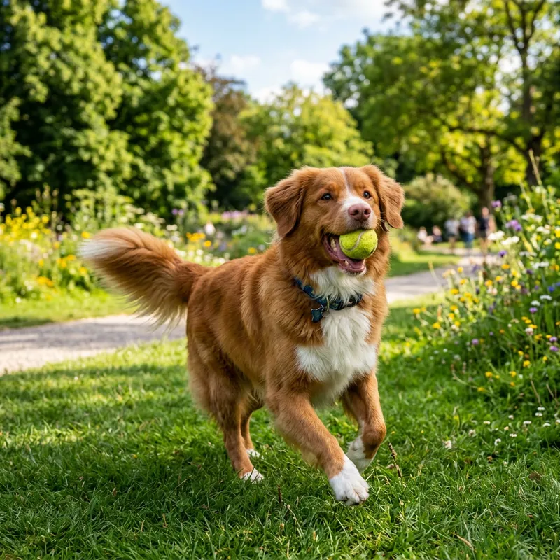 Playful Medium-sized Dog with Brown and White Fur