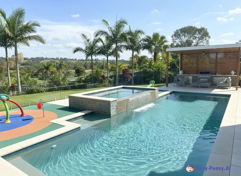 Stunning Infinity Pool with Kids' Play Area