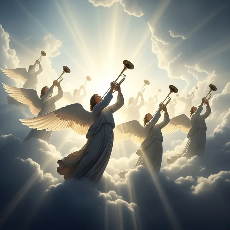 Angels with Trumpets in the Sky