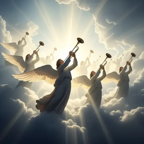 Angels with Trumpets in the Sky